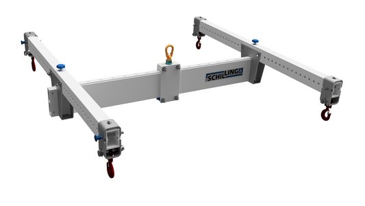 Schilling H-Traverse SCHILLING H-Traverse aus Aluminium: Dreiteilige Traverse mit Haken an den Enden.