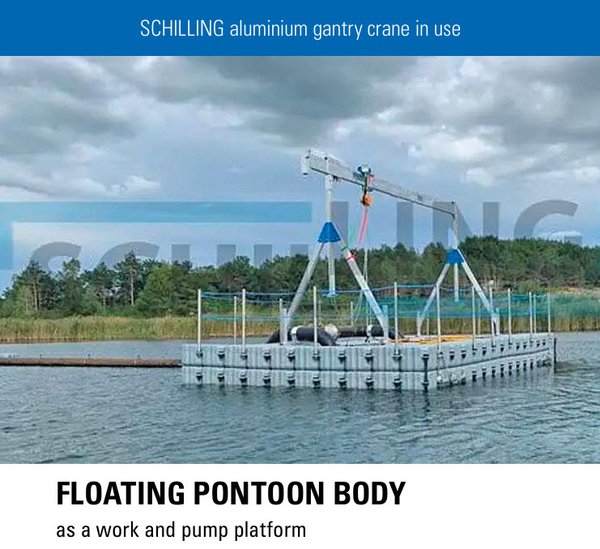 Floating Ponton Body as a work and pump platform